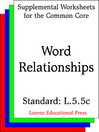 Cover image for CCSS L.5.5c Word Relationships